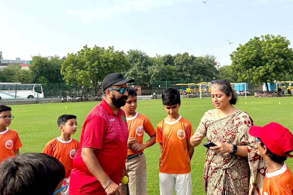 Excitement Soars at The Khaitan School's Inter-House Cricket Tournament Final- Toss officiated by HOPS