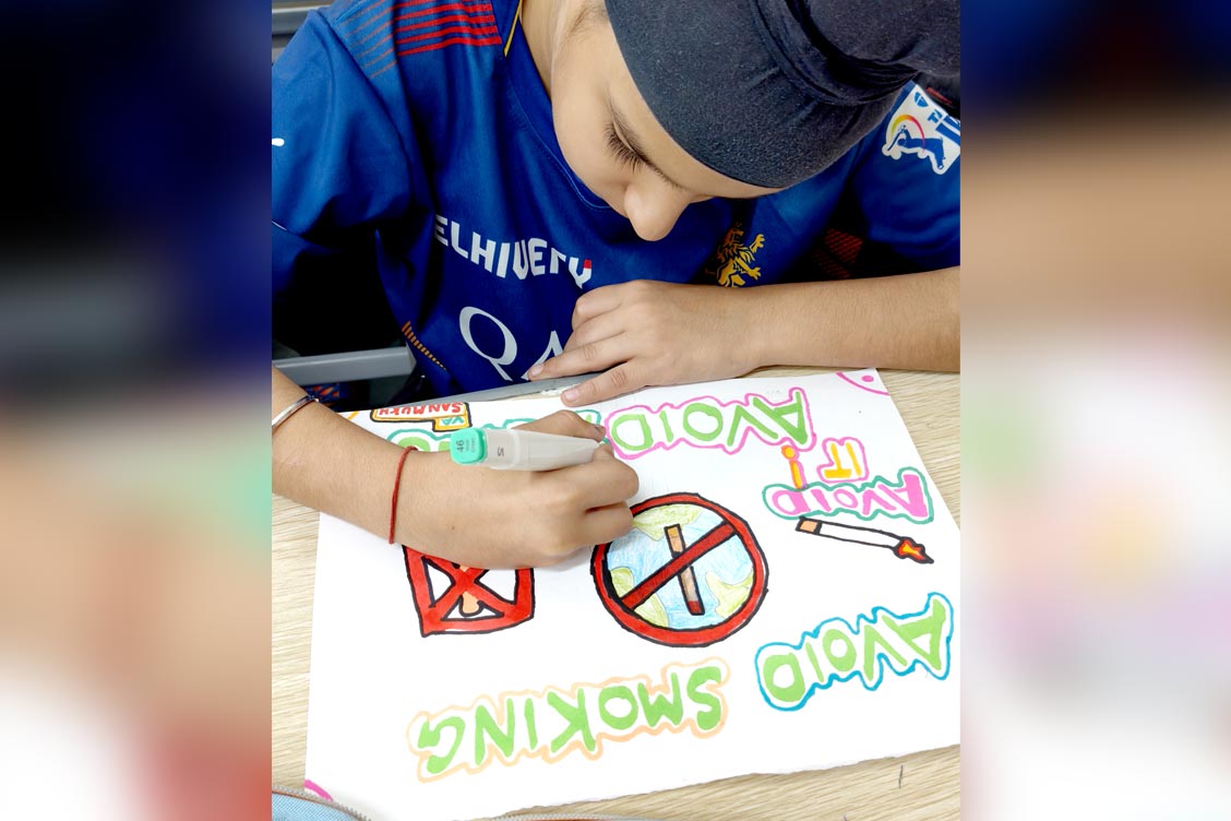 Health Awareness with Anti-Tobacco Poster-Making Activity at The Khaitan School