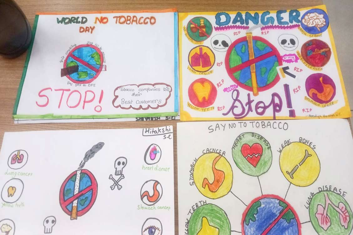 Health Awareness with Anti-Tobacco Poster-Making Activity at The Khaitan School