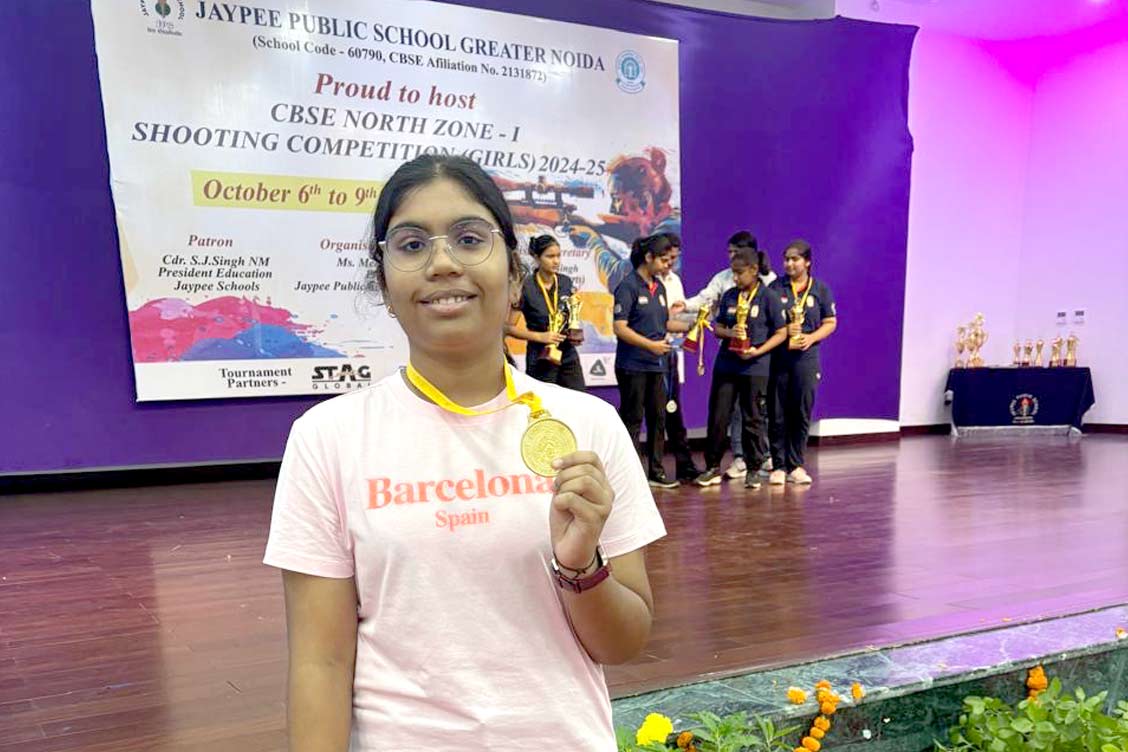 Priyanshi Purva of The Khaitan School Shines at the CBSE Zonal Shooting Competition