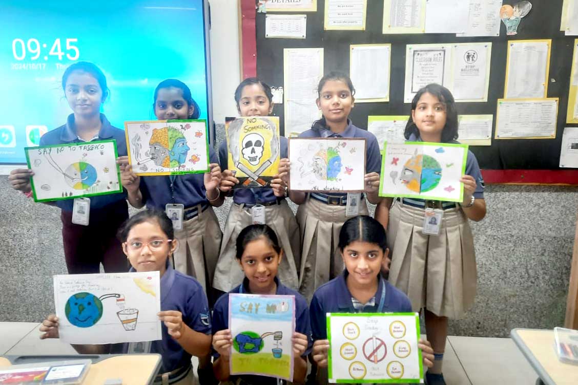 Health Awareness with Anti-Tobacco Poster-Making Activity at The Khaitan School